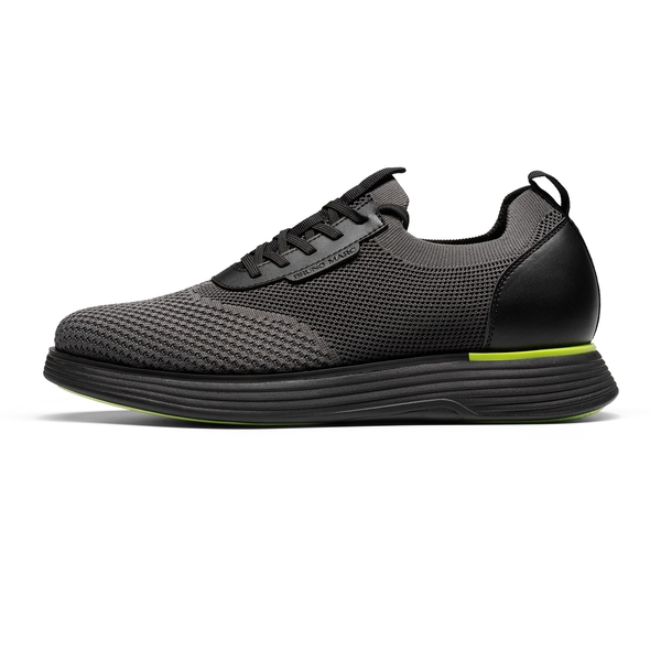 [MaxFlex SuiteBreeze+] Men's Breathable Oxford Knit Sneakers - BLACK-NEON GREEN - 2